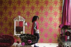 Cette collection Amalienborg de Designers Guild (Acanthus-Interiors) est r�alis�e par la technique du flocage, avec un effet velout� comme r�sultat