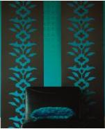 Outre les couleurs naturelles, les couleurs tres fonc�es sont a la mode dans le papier en relief, comme dans cette collection Bazaar de Eijffinger