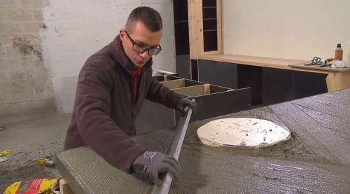 REALISER UN ILOT DE CUISINE EN BETON