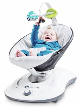 De 4Moms mamaRoo wordt ook met een app bediend om baby niet te storen (Vinke Trading)