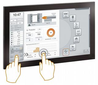 De multitouchtechnologie laat handelingen als zoomen en swipen toe, net als bij een tablet De multitouchtechnologie laat handelingen als zoomen en swipen toe, net als bij een tablet